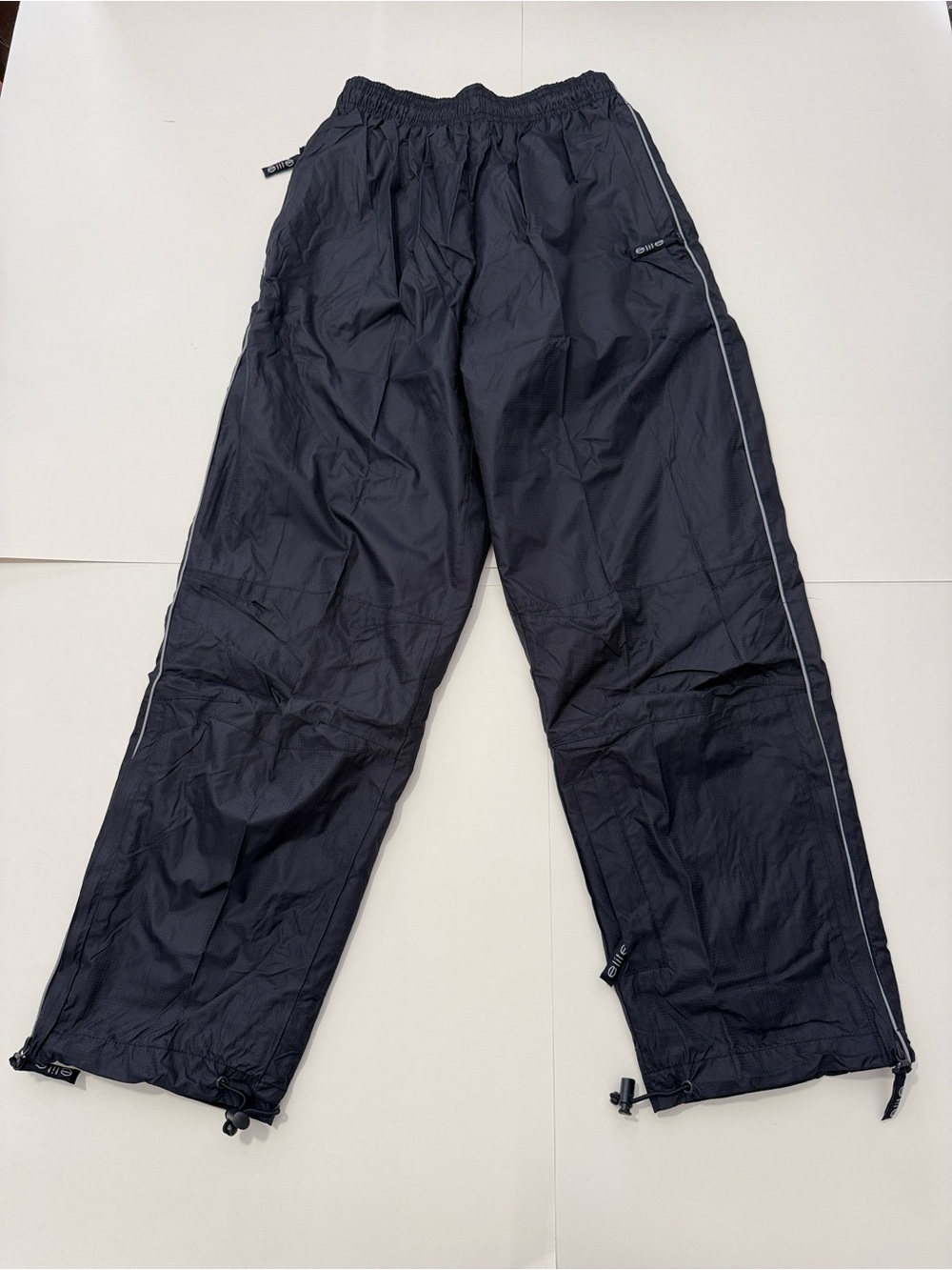 Men's Black Reflective-Strip Wind Pants - Lightweight Joggers